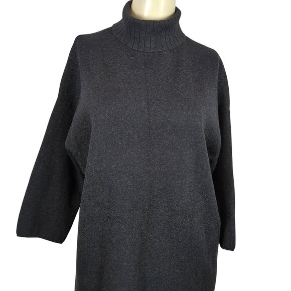 Pomander Place Tuckernuck Noir Vivianne Shimmer Turtleneck Sweater Dress Small - Picture 6 of 16